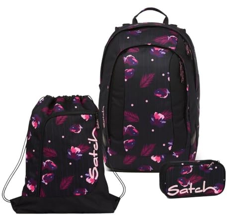 Satch Air Schulrucksack Set 3tlg. inkl. Schlamperbox und Sportbeutel (Mystic Nights)