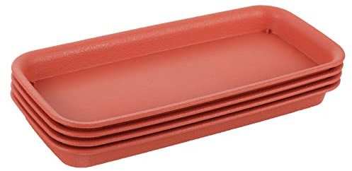 Happyyami 4 Stück Wasserdichtes Tablett Pflanzschale Pflanzenkabine Anlage Rechteckig Eingetopft Drainage Tropfen Outdoor-töpfe Untersetzer Für Pflanzen Länglich Kindergarten Plastik