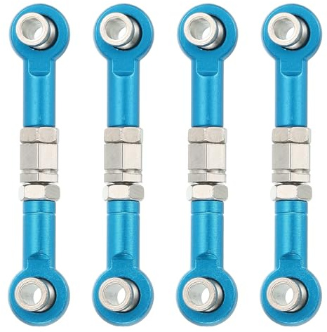 sourcing map 4 Pcs Steering Servo Turnbuckle Rod RC Aluminum Alloy Linkages for HSP 1/10 94123 On-Road RC Car (Blue, 38mm)