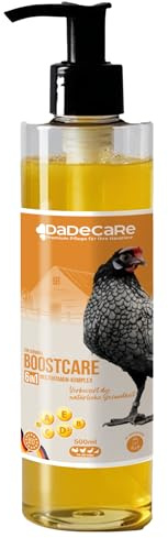 DADECARE Multivitaminico 6 in 1 500ml Uccelli | Vitamine A-E-D-C-B| Mangime complementare per abbeveratoio Galline, polli, piccioni, pappagalli e parrocchetti con dosatore - Boostcare