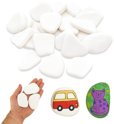 YceLon 15 Stück Flache Steine zum Bemalen, 3-8 cm Natürliche Kieselsteine für DIY Kunst und Malprojekte, Ideal für Kinder und Erwachsene Steine zum bemalen
