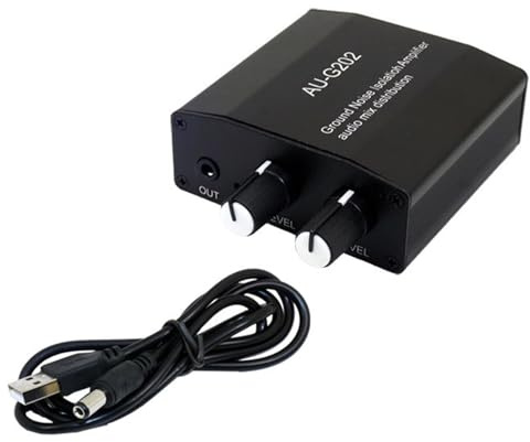 3,5-mm-Stereo-Kopfhörer-Mixer, auditives Mischpult mit doppeltem Eingang und 2 Ausgängen, Sound-Kontroll-Mixer