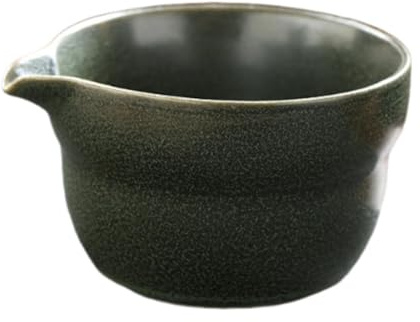 KESOTO Matcha Schale mit Ausguss, Teezubereitungswerkzeug Aus Porzellan für Die Küche, Dunkelgrün