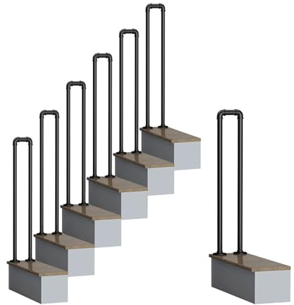 Wrought Iron Handrails for Garden Stairs Exterior Picket Design Fits 1 Step t for Outdoor Steps Decking Terrace and Balcony