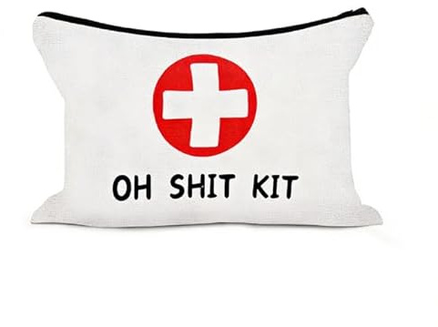 Lustige Medikamenten-Reisetasche, Organizer für Reisen, Urlaub, Arbeit, tragbares Erste-Hilfe-Set für Pillen, Medikamente, Medikamente, mit Anti-Verlust-Gurt, Medikamententasche 3-3, 21.5 x 15 cm