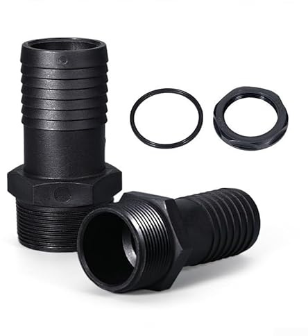 5 connettori maschio NPT resistenti, raccordi a barba, adattatori in plastica per sistemi idraulici, applicazioni non corrosive (3,8 cm)