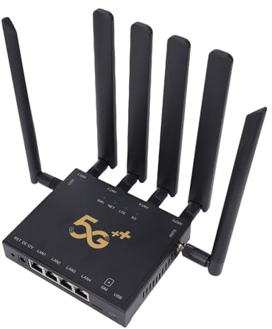 VELATEMOR Routeur WiFi 6 5G à Haute Vitesse avec Fente de Carte SIM, 6 Antennes Router Internet sans Fil à Double Bande pour la Maison, Modem 4G / 5G Portable avec VPN, Configuration