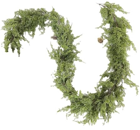Artificial Christmas Garland - Cedar Pine Cypress Vine Greenery For Stairs, Mantle, And Table Decor(270cm)