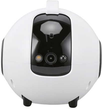 Plyisty Home Camera Robot with Wheels 2.5K 4MP Movable Pet Camera Indoor with One Click Call 2 Way Talk Video Recording, App Control, Battery-Operated 10000mAh