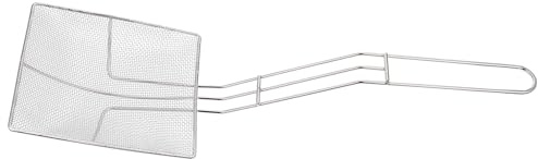 LALADEFIEE Schiumarola Quadrata in Acciaio Inossidabile per Cucina Manici Lisci e Alta Resistenza per Filtrare Olio e Rimuovere Residui di Grasso Durante la Frittura
