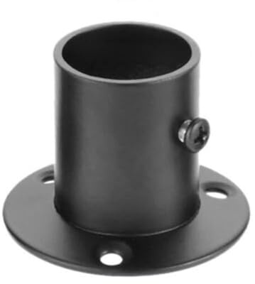EaseSunny 2 Stück Edelstahl Kleiderstange Halterung Flansch für 19 mm bis 32 mm Schrankstangensteckdose Endbeschlag schwarz