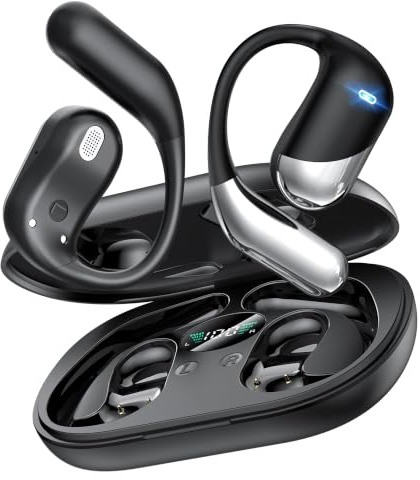 Paekole Casque à Conduction osseuse,écouteurs Bluetooth V6.1 sans Fil avec Micro,autonomie 80 h,écouteurs étanches IP7, Casque Sport avec Crochet d’Oreille pour Fitness/Musique/Appel