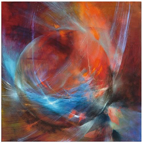 ARTland Wanddeko Wandbild Alu Verbundplatte für Innen & Outdoor Bild 100 x 100 cm Abstrakte Kunst Farbe Spiele Glas Kugel Murmeln T3FX