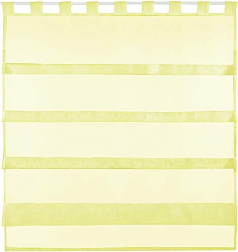 Bestlivings gelbe Bistrogardine Transparent mit Schlaufen in 100x110 cm (BxL), in vielen Varianten erhältlich