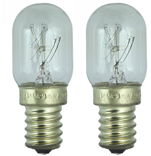 Pack of 2 - 15W Fridge Lamp for use in a Candy Fridge. 240 V. SES (E14) Small Edison Screw Light Bulb