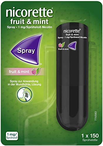 nicorette fruit & mint Spray zum Rauchen aufhören, mit App-Funktion | Lindert Rauchverlangen in nur 30 Sek mit 2 Sprühstößen