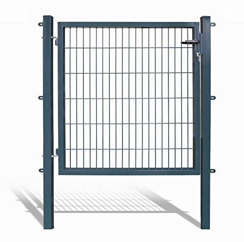 Arvotec Gartentor, anthrazit, 200x50, BxH:1200x1200mm - Pfosten inkl. passenden Anschlussstücken für Stabmattenzaun - inkl. Montagematerial und Schlüsseln