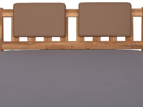 Staboos 2er Set Polsterkissen Steckkissen Bett Kopfteil, Karamell | Steckkissen zum Einhängen ohne Schrauben, pflegeleichtes Kunstleder, Rückenlehne & Lesekissen für Bett mit Kopfteil