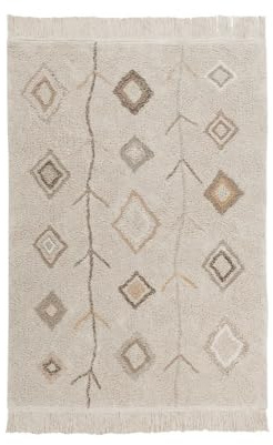 Lorena Canals - Alfombra Lavable Kaarol Earth - Natural, Miel, Oliva, Marrón Tierra, Marfil, Rosa Palo - 97% algodón 3% Otras Fibras. Base: Algodón Reciclado - 140x200 cm