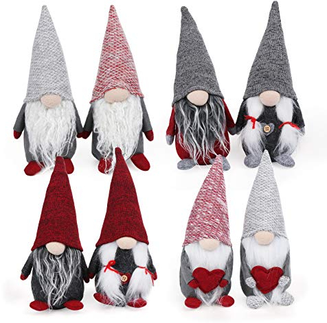 Anstore Weihnachten Deko Wichtel 8 Stück Schwedische Wichtel Weihnachtswichtel für Familie Ostern Weihnachten, 20cm