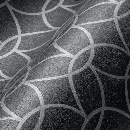 Architects Paper Lyxigt 70-tals tapet grå silver lätt glitter glanseffekt 375645 retro 10,05 x 0,53 m tillverkad i Tyskland