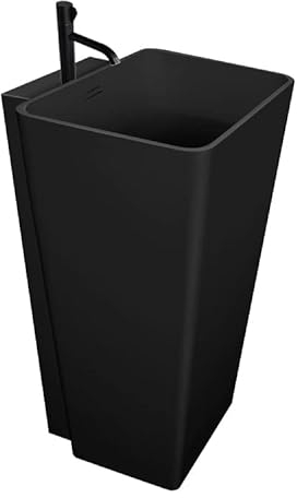 STONEART Standwaschbecken LZ552 schwarz/50x51cm/matt