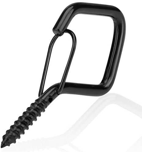 MOGADEE® 10 Stück Schraubhaken M6 Schwarz, Schraubhaken mit Sicherung, Haken zum Schrauben, Deckenhaken, Hakenschrauben zum Aufhängen Pflanzenkörben Weihnachtsdekoration Christmas lights