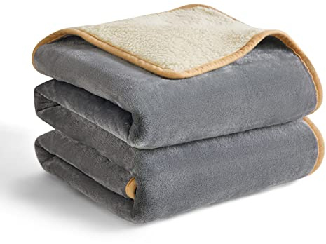 LE SURE Hundedecke Wasserdicht，127x152cm wasserdichte Decke Sofa,Grau | Hundedecke für unterwegs, grosse Hunde Decke Fleece waschbar, Katzendecke flauschig und weich für Bett, Auto, Outdoor