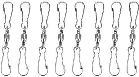 Barabesty 8 Stück drehbare Doppel-Clip- für Wind, Windsack, Vogelfutterspender, Wind-Kristall-Twisters Party