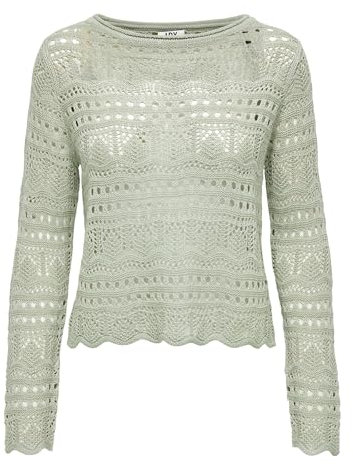 Jacqueline De Yong Damen Jdysun Lay L/S Boatneck Pullov. KNT Noos Strickpullover, Desert Sage, M EU