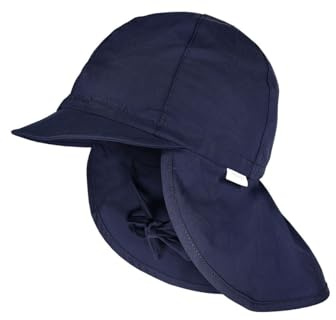 maximo Uni Mini Kindercap Baumwollcap Sonnencap Sommercap Nackenschutz Strandcap Kinder - mit Schirm Frühling-Sommer Sommer - 49 cm dunkelblau