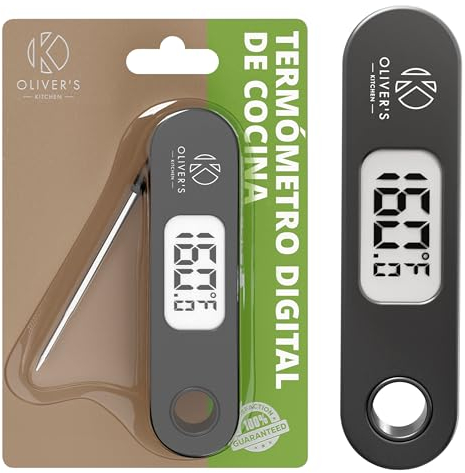 Oliver's Kitchen ® Digitales Fleischthermometer, Bratenthermometer - Schnell & Präzise - Benutzerfreundliches LCD - Display - Für Grillen, Braten, Kochen, Backen, BBQ