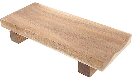 OSALADI Wooden Bathroom Soap Rack Bowl Stand Plant Decorations Wood Soap Tray en Stands for Display Rustic Long Plant s Indoor beside Pedestal Table Tray Sink