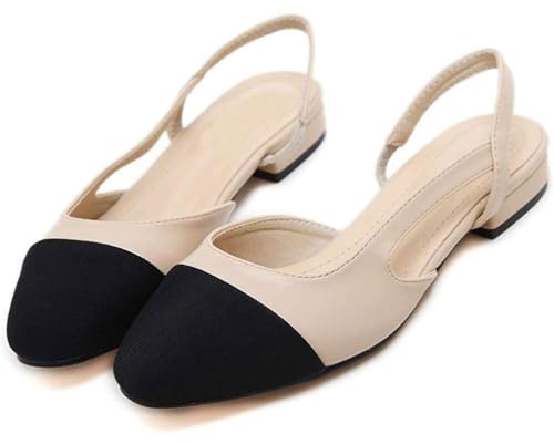 ticticlily Femmes élégantes Bloc de Talon Slingback Cuir Souple Sandale Femme Pompes Habillées