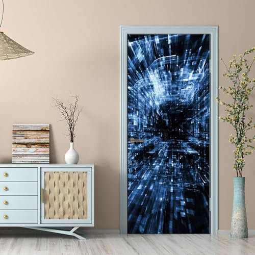3D Türtapete Selbstklebend Türaufkleber - Blauer Raum 90 X 200 Cm Türfolie Poster Pvc Wasserfest Wandtattoo Für Schlafzimmer Wohnzimmer Tür Dekoration Tapete - Kunstfotos Von Kinderzimmertü -5J8D-I3S5
