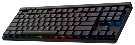 Logitech G G515 Lightspeed TKL profilé Clavier Gaming sans Fil, LIGHTSYNC RVB, Profil Ultra-Plat sans pavé numérique, Touches en PBT, Contacts mécaniques tactiles, Clavier Français AZERTY - Noir