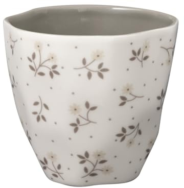 GreenGate Latte Cup Elements Eileen Weiß Grau mit Blumen Kaffeebecher 300 ml