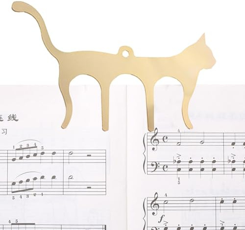 Clip de musique en forme de chat - Support de page en métal - Clip de musique en métal - Support de musique pour partition de musique - Clip de musique pour piano - Clip de musique pour violon - Clip