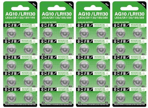 RPFROP Pile bouton 68 mAh LR1130/AG10 Pile bouton 1,55 V pour montre lampe