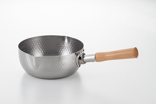 MARUYAMA GIKEN KOURIKKA Yukihira panna 20 cm (7,9 tum), 2,5 quart KRY-20 rostfritt stål traditionellt japanskt kastrull trähandtag tillverkat i Japan