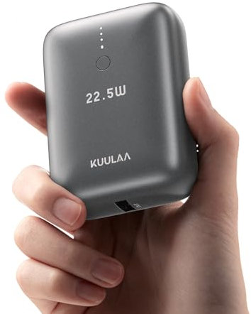 Kuulaa Power Bank, 22.5W Mini Powerbank 10000mAh Cargador Portátil, PD & QC 3.0 USB C Power Bank Baterías externas Teléfono Móvil Carga Rápida Compatible con iPhone, Samsung, Huawei, Xiaomi, etc