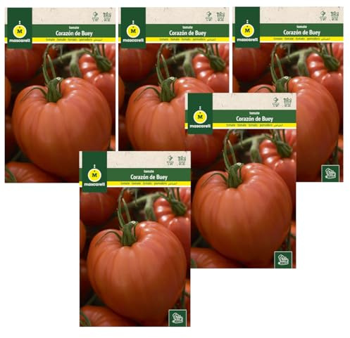 Lote de 5 Sobres de Semillas de Tomate Corazón de Buey