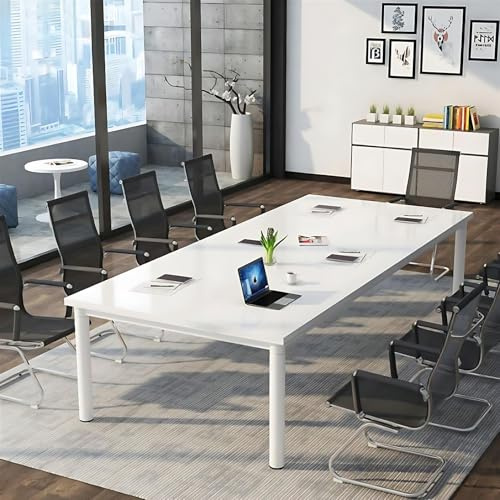 Mesa rectangular grande para sala de conferencias, marco de metal, mesa de reuniones y entrenamiento, para seminarios, sala de juntas, oficina, 120 x 80 x 74 cm