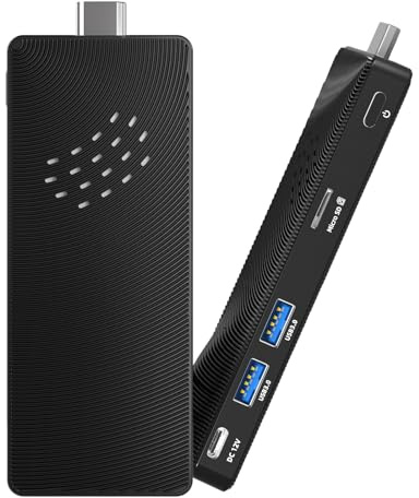 Mini PC Stick Fanless Win 10, Micro Computer Pentium N4200, 4GB RAM 64GB eMMC, Gigabit Ethernet, 4K@60Hz Output, WiFi BT 5.0, for Industrial IOT, Business, Office & Digital Signage