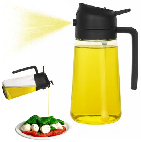 Argon Tableware 470ml Olive Oil Spray Bottle 2-in-1 Kitchen Glass Dispenser