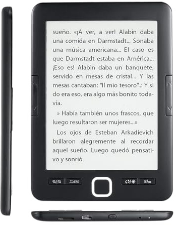 Taidda Lecteur de Livres électroniques 6 Pouces, Lecteur -vidéo Léger pour Les Amateurs de Livres électroniques, Résolution Noire 1024x758