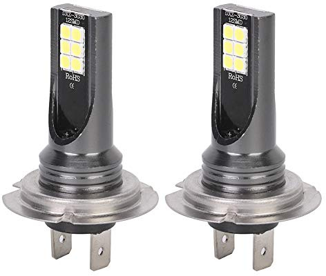 ZDETGU 2st H7 LED-strålkastare, 12LED 1000LM Hög Ljusstyrka 3000K Dimljus, med DC12V 24V Låg Strömförbrukning, för Direktbyte Av Bilstrålkastare