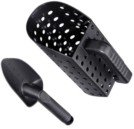 OSALADI Set Pala e Paletta per Rilevamento Metalli Leggera e Portatile, Strumento per Scavare e Setacciare Sabbia, Accessori per Metal Detector per Ricerca Tesori e attività all’Aperto
