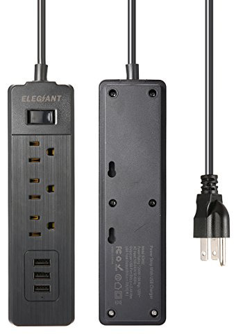 C-FUNN ELE ECF-SOH02 AC 100-250V Power Strip Surge Protector with USB Charger