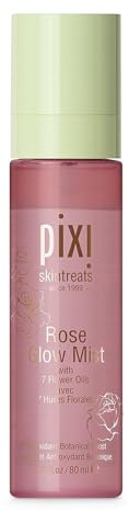 Pixi Beauty Rose Glow Mist | Brume Botanique Antioxydante Biphase | À l’Huile de Rose pour Apporter Éclat Naturel et Élasticité | Hydrate et Protège des Radicaux Libres | 80 ml / 2,7 fl oz